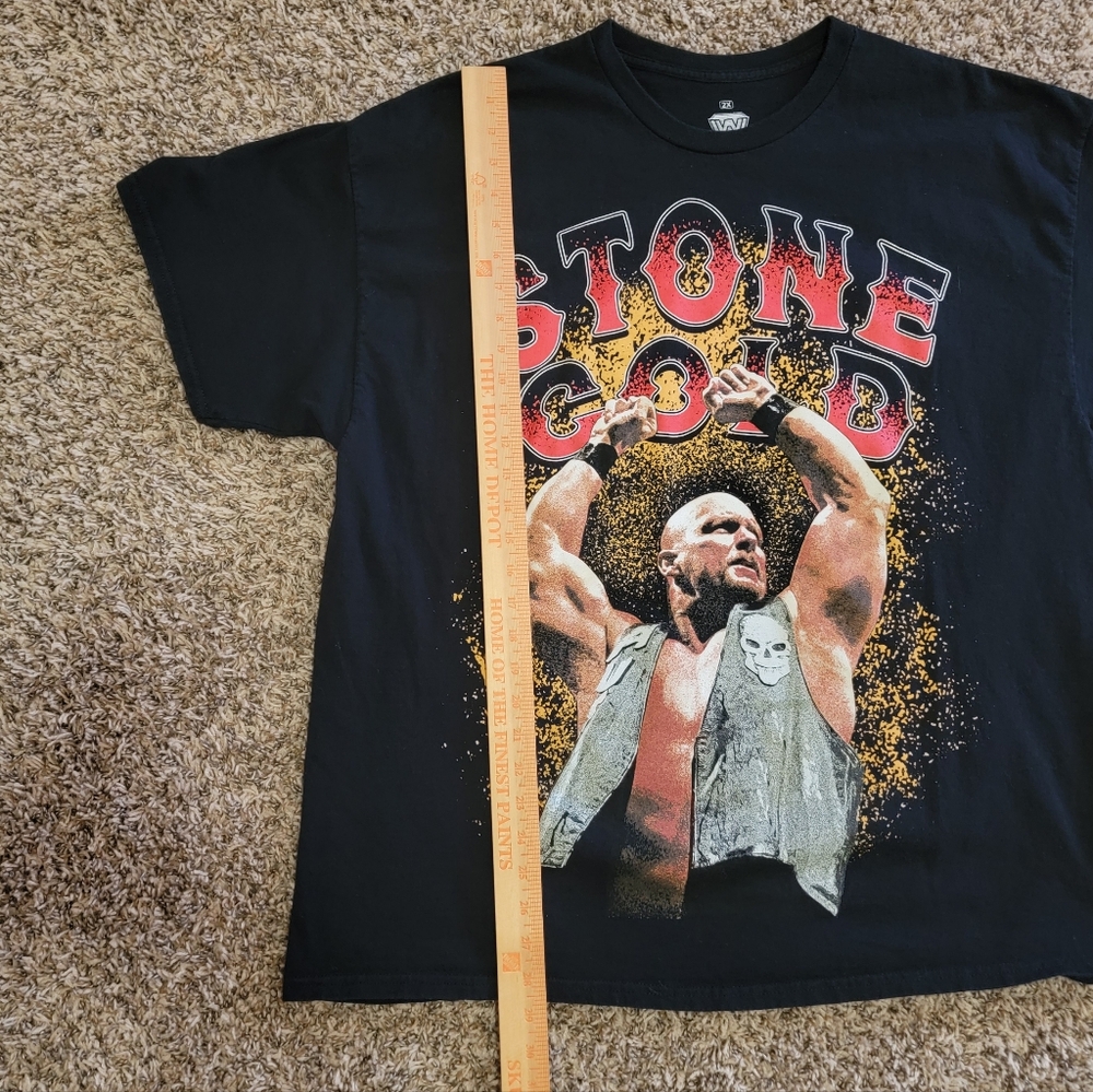 Stone Cold Steve Austin WWE black red Yellow Graphic Tee T-shirt Legends 90S Y2K - Picture 4 of 8
